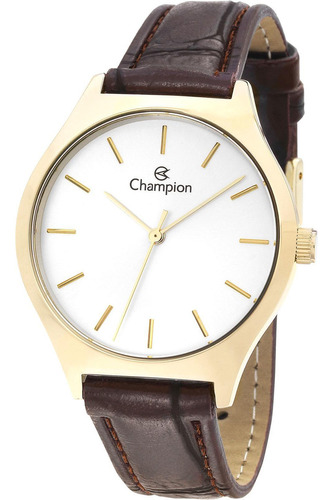Relógio Champion Dourado Cn28295s - 34mm, Resistente Água