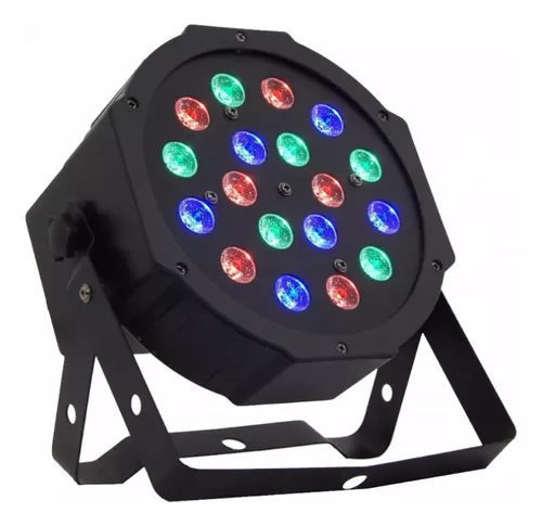 Luz de escenario LED tacho par Athlanta Canhão par 18 leds - strobo 3 em 1  - bivolt - suporte 110V luces color rgb