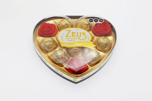 Estuche Chocolates Corazon Con Rosas Zeus X9 Bombones