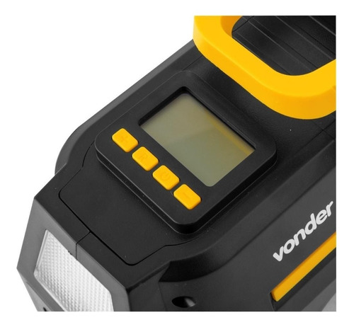 Compressor de ar mini elétrico portátil Vonder CAV 150 120W 12V/127V/220V preto/amarelo
