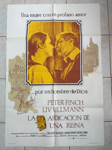 Antiguo Afiche Cine - La Abdicación De Una Reina *