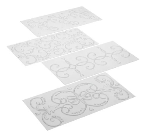 Placas Para Fondant Imprint Matt Classic Set X 4 Decoración