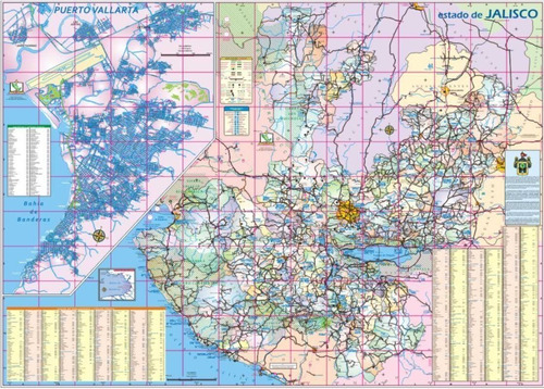 Mapa Mural Del Estado De Jalisco Carreteras 90x125cm