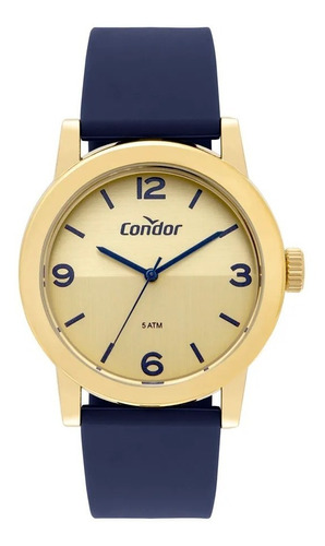 Relógio Condor Feminino Dourado C/ Azul Co2035mqs/8x Oferta