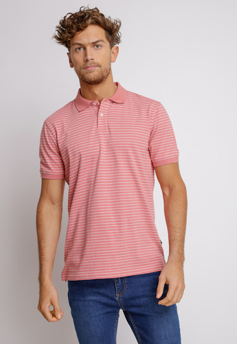 Polera Hombre Casual Slim Fit Max Algodón Coral  Trial