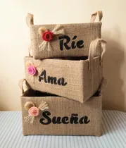 Comprar Cajas Tipo Canastas Organizadoras Decoración X 3 Unidades 