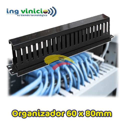 Organizador De Cable Horizontal Beaucoup Para Rack 2ur 60x80