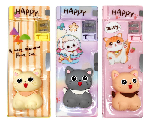 Cartuchera Kawaii Squishy Gato 3d