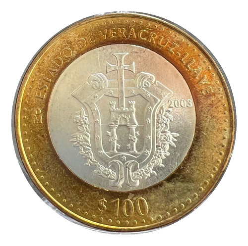 100 Pesos Estado Veracruz 1ra Fase Bimetálica 2003