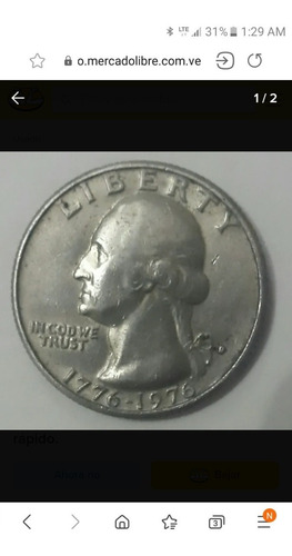 Imagen 5 de 6 de Moneda Dollarcoleccion Commemorativa Bicentenario. 1776-1976