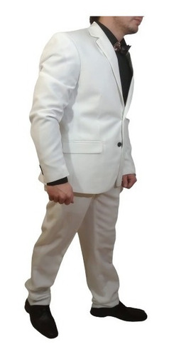 Imagen 2 de 8 de Ambo Saco Pantalon Blanco Verde Unico Vintage!!