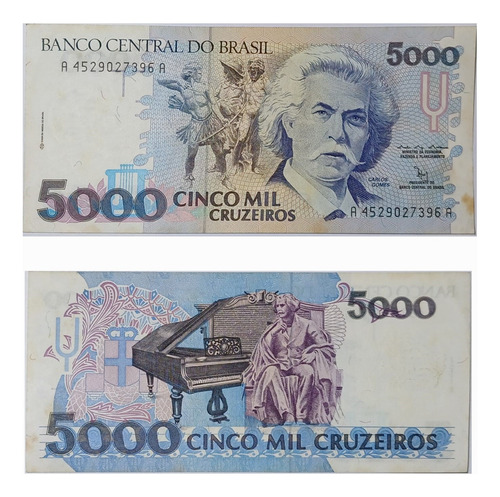 Brasil Cedula Antiga 5 Mil Cruzeiros 1992 Soberba C220 Ca007