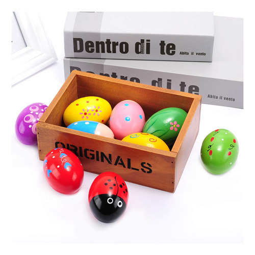 Shakers De Huevos De Madera De Pascua Maracas Para Favores D