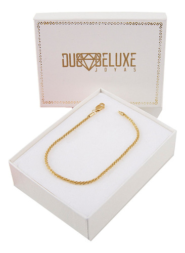 Pulsera Mujer Espuma 2mm Plata Baño Oro 24k Duodeluxejoyas®