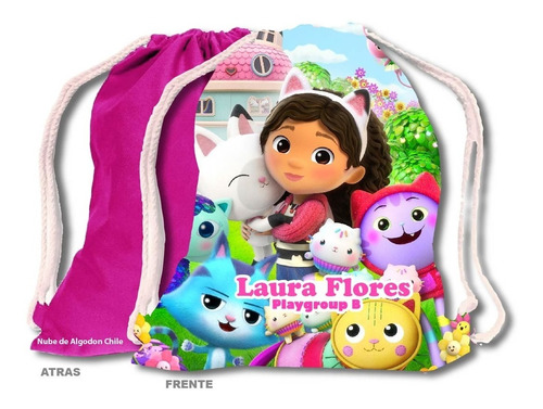 Bolsa Tela Mochila Jardin Infantil Colegio La Casa De Gabby 