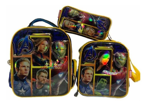 Avengers Endgame Kit Mochila 6d Kinder Lonchera Lapicera