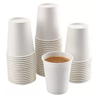 Paper Cups, 150 Pack 8 Oz Paper Cups, White Paper Coffe...