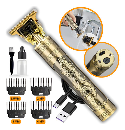 Maquina De Cortar Cabelo Barbeador Aparador Sem Fio Dragão
