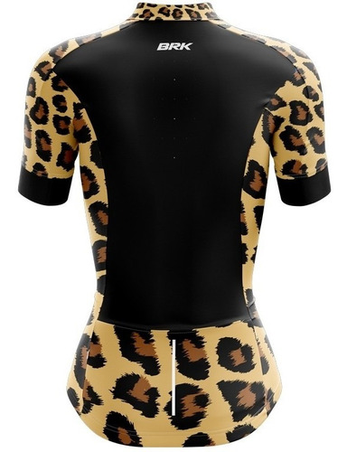 Imagem 2 de 3 de Camisa Ciclismo Brk Feminina Onça Com Preto Com Fpu 50+