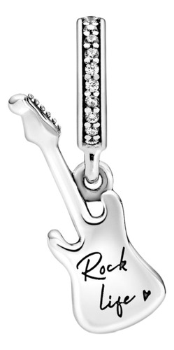 Charm Guitarra Rock Life De Plata Esterlina S925