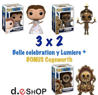 Pop Funko Belle Celebration Lumiere Y Cogsworth 3x2 Original