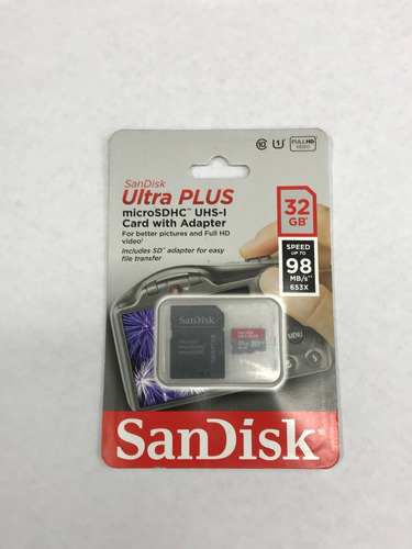 Memoria Micro Sd De 32 Gb Sandisk Ultra Clase 10 De 98 Mbs