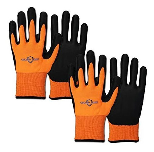 Golden Scute Winter Work Gloves, Fleece Lined Waterproof The