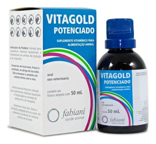 Vitagold Potenciado Suplemento Oral Alimentação Animal 50 Ml