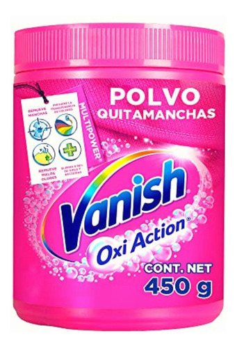 Vanish Quitamanchas Desinfectante En Polvo Color Rosa De 450