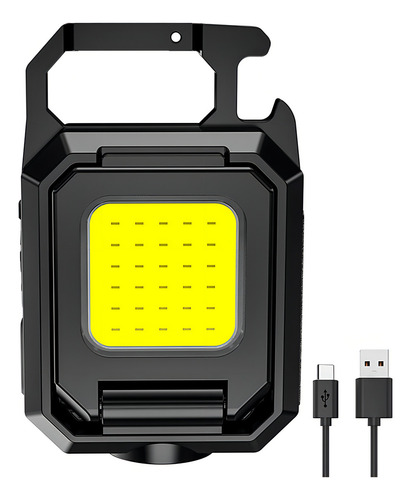 6 unidades de llavero, 1000 lm, LED COB, 800 mAh, color negro (1)