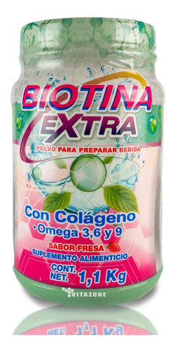 Biotina Extra Colágeno 1.1 Kg Fresa Sanabi