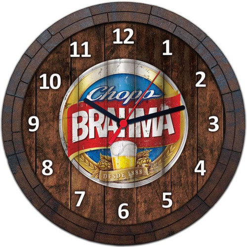 Relógio De Parede Quadro Tampa De Barril Cerveja Bebida W060