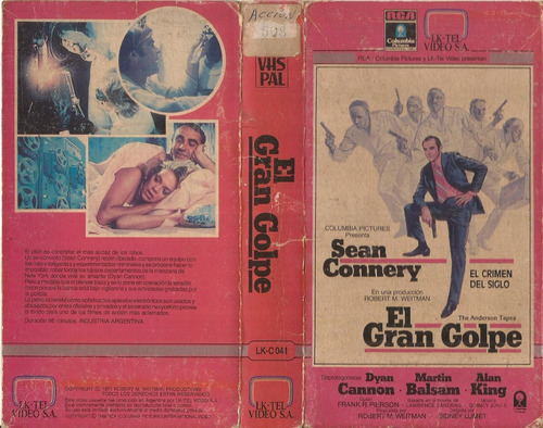 El Gran Golpe Vhs Sean Connery Christopher Walken 1971