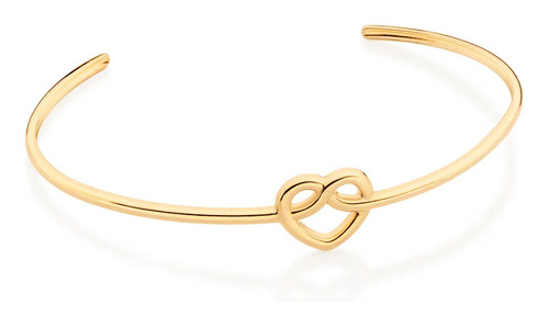 Bracelete Rommanel Coração Com Infinito 552071 Cor Dourado Diâmetro 6.5 cm