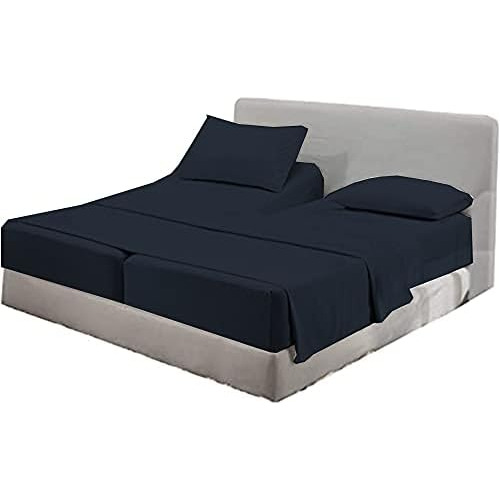 5 Pcs Split Sheet Set 100% Long Staple Cotton 500 Threa...