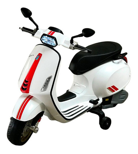 Mini Moto Elétrica Vespa 12v Branco Bw222br Importway