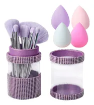 Comprar Set Maquillaje 7 Brochas Y Pinceles Con Estuche + Esponjas