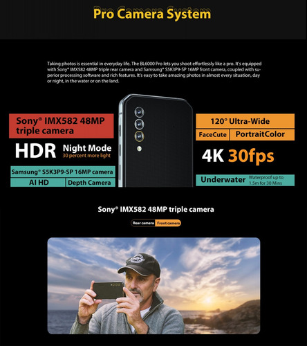 Blackview Bl6000 Pro | Resistente Ram 8 Gb / Interna 256 Gb