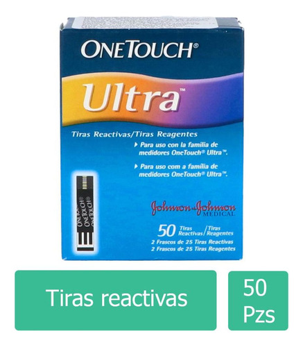 One Touch Ultra Caja Con 2 Frascos Con 25 Tiras Reactivas Ca