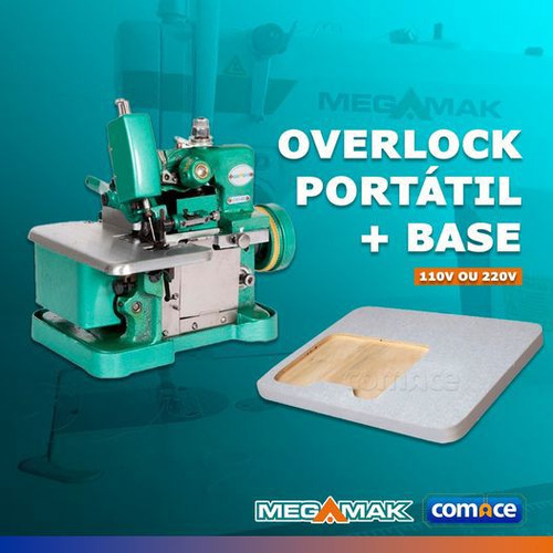 Máquina de Coser Overlock+base+pedal electrónico Color Verde 110v