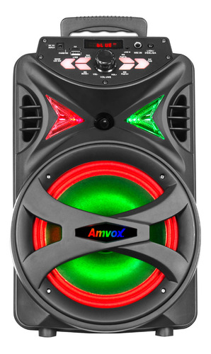 Caixa de Som Amplificada Amvox ACA 255 Hit Portátil com Bluetooth Preto 110V/220V