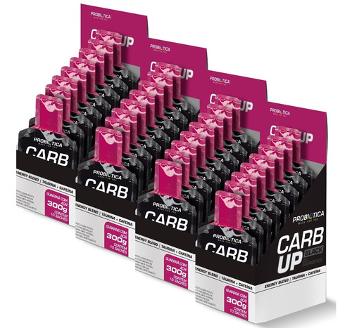 4 Caixas Carb Up Black Gel 10un/30g (energético) -probiótica