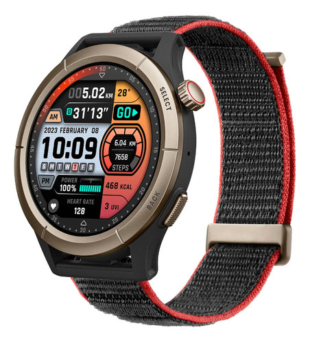 Reloj Inteligente Amazfit Cheetah Pro Smartwatch 1.45´´ Gps Color de la caja Negro Color de la malla Negro Color del bisel Plateado Diseño de la malla Deportiva