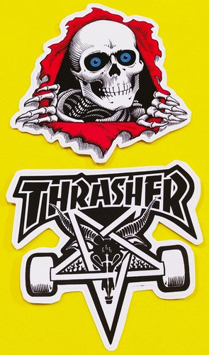 20 Calcomanías 10cm Vans Santa Cruz Simpsons Thrasher Payaso