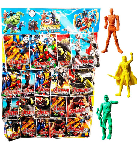 20 Sobres De Avengers Con Muñeco Souvenir Piñata Niño