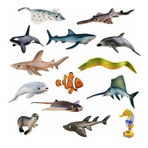 Toymany 14pcs Figuras Realistas De Animales Marinos, El Jueg