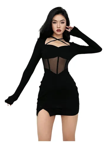 Vestido manga larga ajustado hotsell