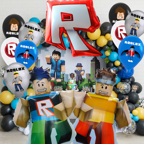 Globos Roblox 23 Pz, Fiesta Gamer Cumpleaños