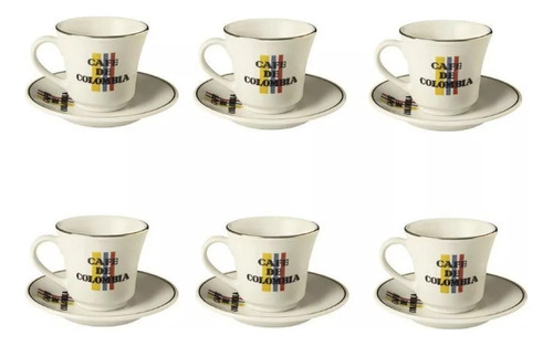 Mugs Pocillo Para Cafe En Porcelana Cafe Colombia 12 Piezas