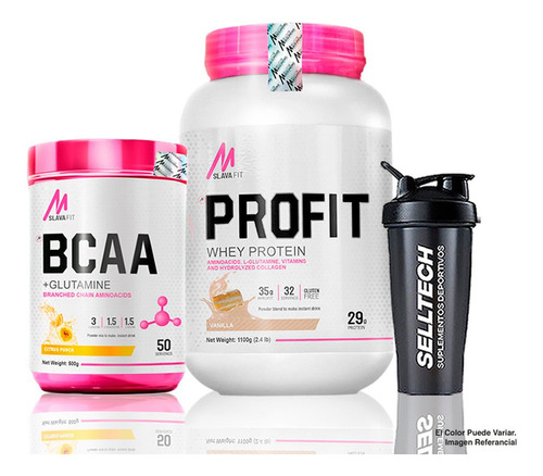 Profit 2.4lb Vainilla + Bcaa + Glutamine 500gr Citrus Punch